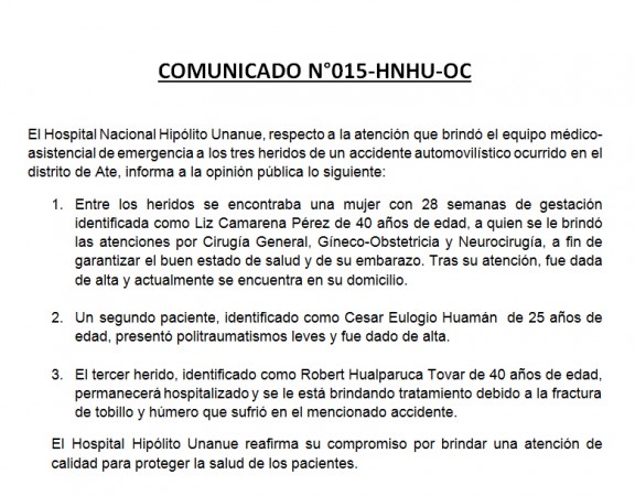 COMUNICADO 15