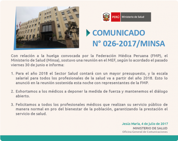 COMUNICADO MINSA