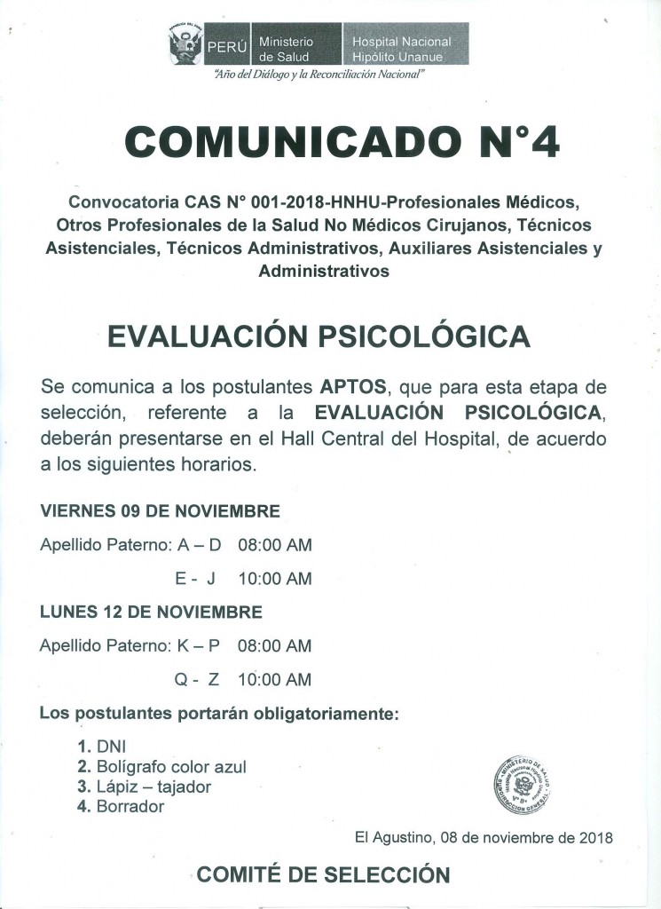 COMUNICADO 4 CAS