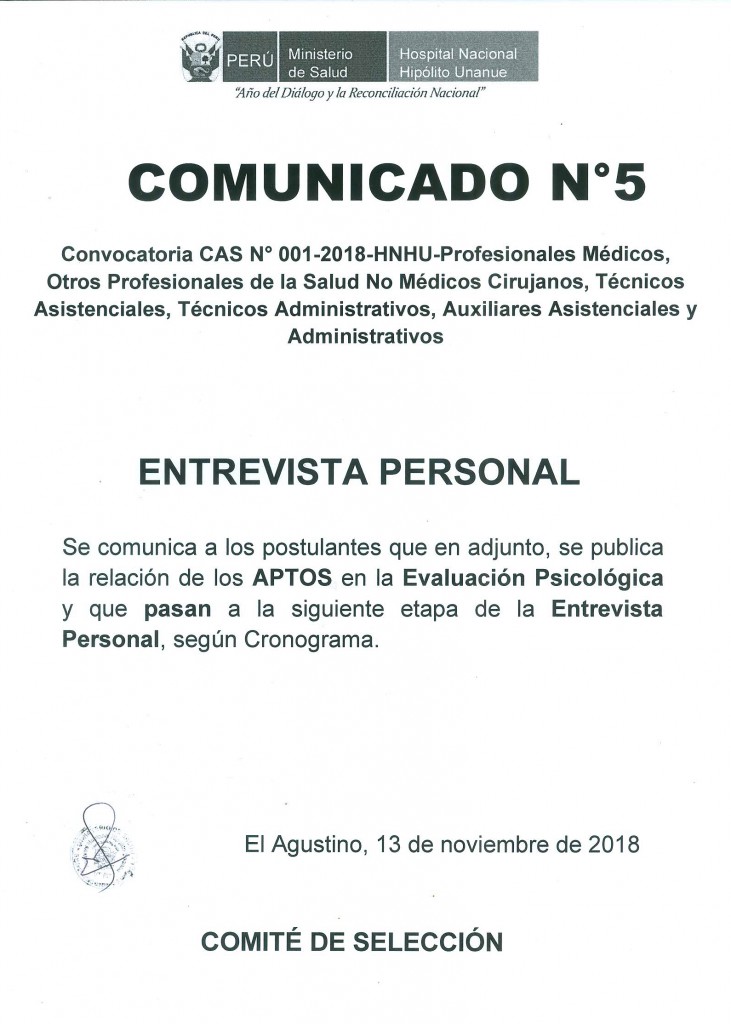 COMUNICADO 5 CAS