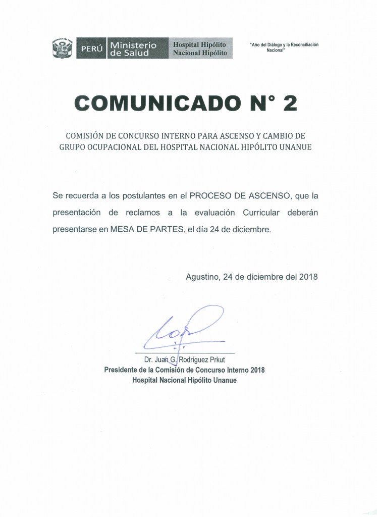 COMUNICADO 2 GRUPO OCUPACIONAL