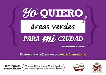 Felicitamos a Rosamaría Villa. Ella es la ganadora del pack con merchandising de Voto Informado. Ella se expresó e informó. La segunda frase ganadora fue: